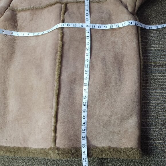 Vintage Sheepskin Shearling Leather Jacket Coat (2XL - 50) - Picture 10 of 12